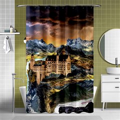 Castle Fantasy Landscape Stormy Shower Curtain 48  X 72  (small)  by Pakrebo