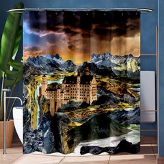 Castle Fantasy Landscape Stormy Shower Curtain 60  X 72  (medium)  by Pakrebo