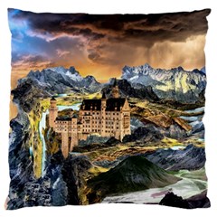 Castle Fantasy Landscape Stormy Large Cushion Case (two Sides) by Pakrebo