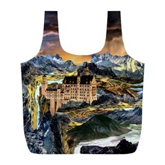 Castle Fantasy Landscape Stormy Full Print Recycle Bag (l) by Pakrebo