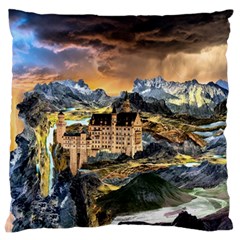 Castle Fantasy Landscape Stormy Standard Flano Cushion Case (one Side) by Pakrebo