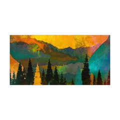 Trees Mountains Sun Sunrise Warm Yoga Headband by Pakrebo