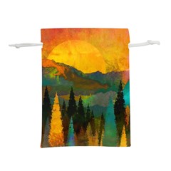 Trees Mountains Sun Sunrise Warm Lightweight Drawstring Pouch (s)