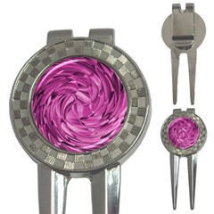 Strudel Magenta Pattern Art Spiral 3-in-1 Golf Divots by Pakrebo