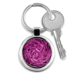 Strudel Magenta Pattern Art Spiral Key Chain (round) by Pakrebo