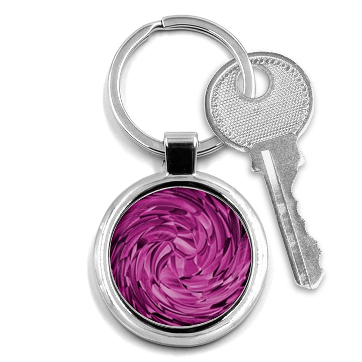 Strudel Magenta Pattern Art Spiral Key Chain (Round)