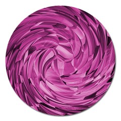 Strudel Magenta Pattern Art Spiral Magnet 5  (round) by Pakrebo