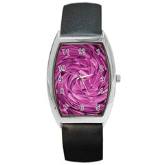 Strudel Magenta Pattern Art Spiral Barrel Style Metal Watch by Pakrebo