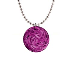 Strudel Magenta Pattern Art Spiral 1  Button Necklace by Pakrebo