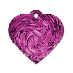 Strudel Magenta Pattern Art Spiral Dog Tag Heart (two Sides) by Pakrebo