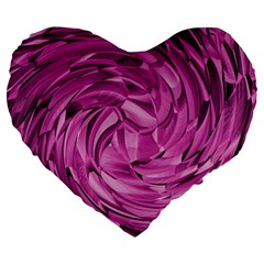 Strudel Magenta Pattern Art Spiral Large 19  Premium Heart Shape Cushions by Pakrebo