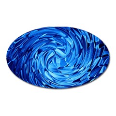 Strudel Blue White Light Blue Oval Magnet by Pakrebo