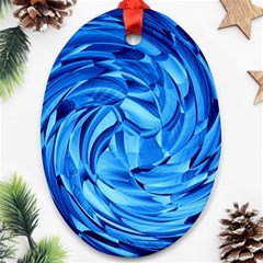 Strudel Blue White Light Blue Oval Ornament (two Sides) by Pakrebo