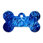 Strudel Blue White Light Blue Dog Tag Bone (One Side) Front