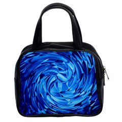 Strudel Blue White Light Blue Classic Handbag (two Sides) by Pakrebo