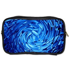 Strudel Blue White Light Blue Toiletries Bag (one Side) by Pakrebo