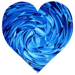 Strudel Blue White Light Blue Wooden Puzzle Heart by Pakrebo