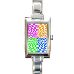 Checkerboard Again 8 Rectangle Italian Charm Watch by impacteesstreetwearseven