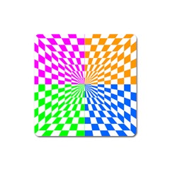 Checkerboard Again 8 Square Magnet