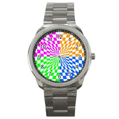 Checkerboard Again 8 Sport Metal Watch by impacteesstreetwearseven