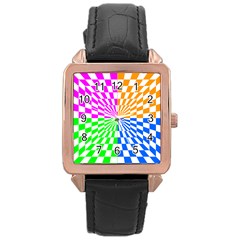 Checkerboard Again 8 Rose Gold Leather Watch  by impacteesstreetwearseven