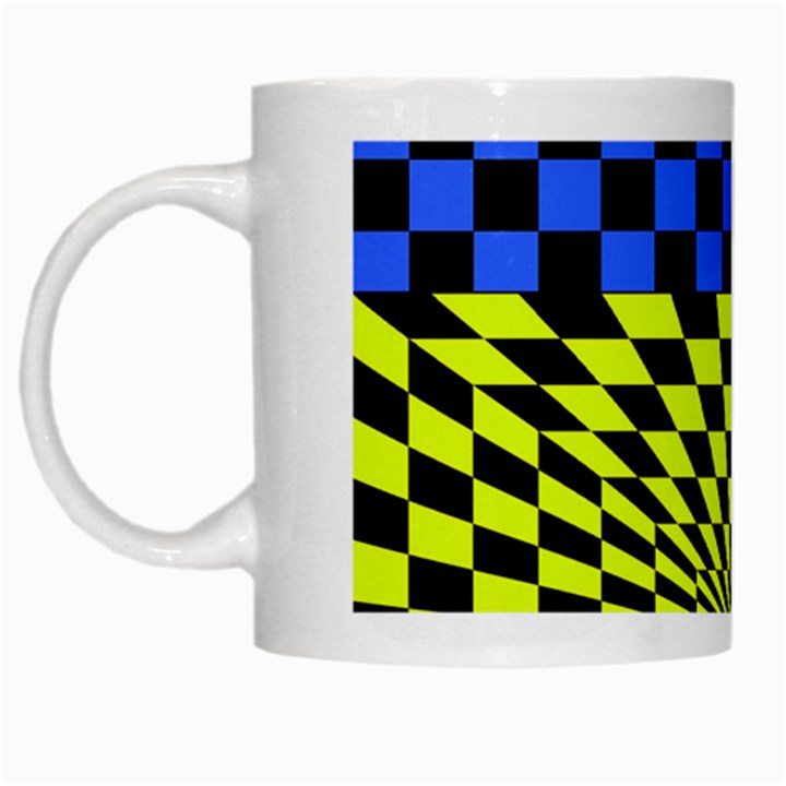 Checkerboard Again 7 White Mugs