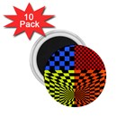 Checkerboard Again 7 1.75  Magnets (10 pack)  Front