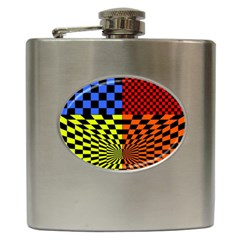 Checkerboard Again 7 Hip Flask (6 oz)