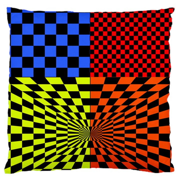 Checkerboard Again 7 Large Cushion Case (One Side)