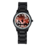 Little Fairy Dancing In The Night Stainless Steel Round Watch Front