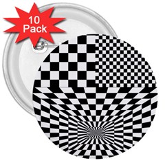 Checkerboard Again 6 3  Buttons (10 pack) 