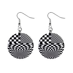 Checkerboard Again 6 Mini Button Earrings