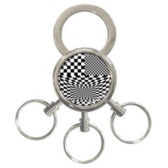 Checkerboard Again 6 3-Ring Key Chain