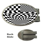 Checkerboard Again 6 Money Clips (Oval)  Front