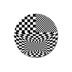 Checkerboard Again 6 Magnet 3  (round) by impacteesstreetwearseven