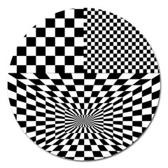 Checkerboard Again 6 Magnet 5  (Round)