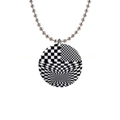 Checkerboard Again 6 1  Button Necklace