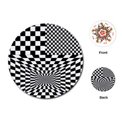 Checkerboard Again 6 Playing Cards Single Design (Round)