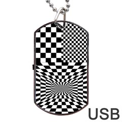 Checkerboard Again 6 Dog Tag Usb Flash (one Side) by impacteesstreetwearseven