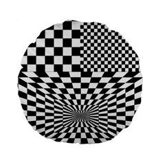 Checkerboard Again 6 Standard 15  Premium Round Cushions