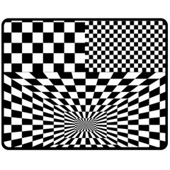 Checkerboard Again 6 Double Sided Fleece Blanket (medium)  by impacteesstreetwearseven