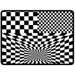 Checkerboard Again 6 Double Sided Fleece Blanket (Large) 