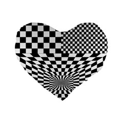 Checkerboard Again 6 Standard 16  Premium Flano Heart Shape Cushions