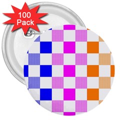 Checkerboard Again 9 Checkerboard Again 9 3  Buttons (100 Pack)  by impacteesstreetwearseven