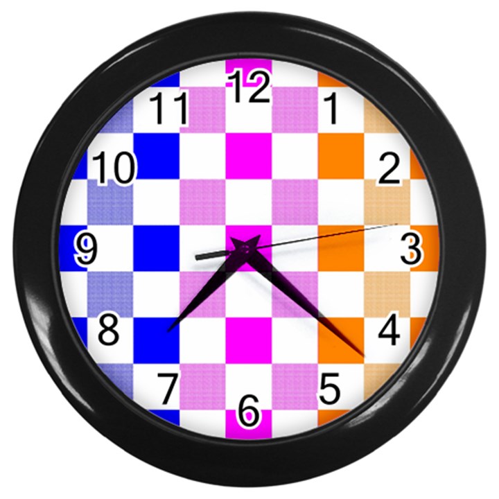 Checkerboard Again 9 Checkerboard Again 9 Wall Clock (Black)