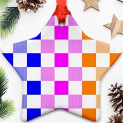 Checkerboard Again 9 Checkerboard Again 9 Star Ornament (two Sides) by impacteesstreetwearseven