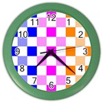 Checkerboard Again 9 Checkerboard Again 9 Color Wall Clock Front