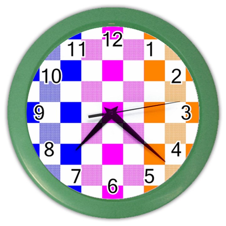 Checkerboard Again 9 Checkerboard Again 9 Color Wall Clock