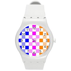 Checkerboard Again 9 Checkerboard Again 9 Round Plastic Sport Watch (m) by impacteesstreetwearseven