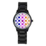 Checkerboard Again 9 Checkerboard Again 9 Stainless Steel Round Watch Front